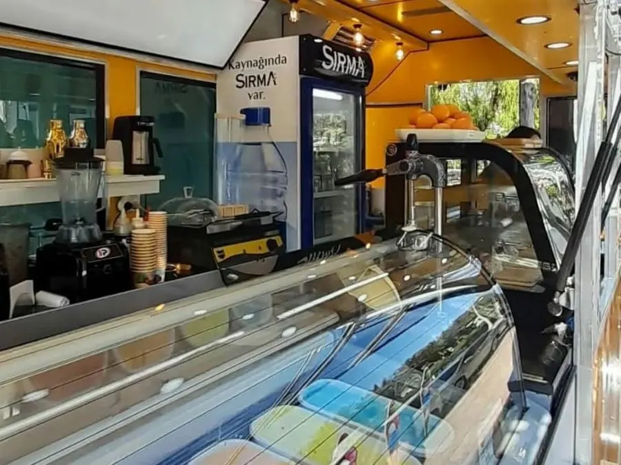 Ice cream display inside