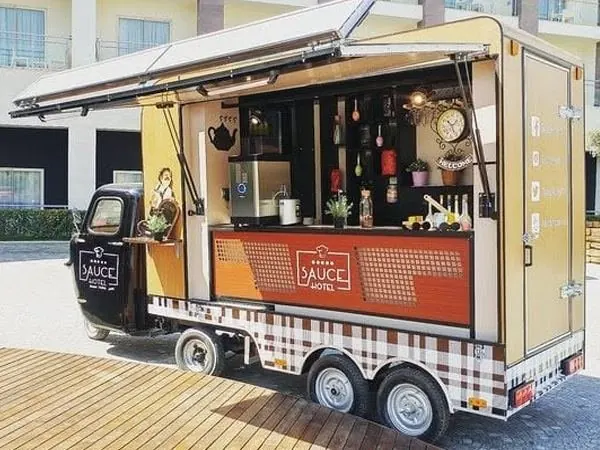 Ape bar with the awning open