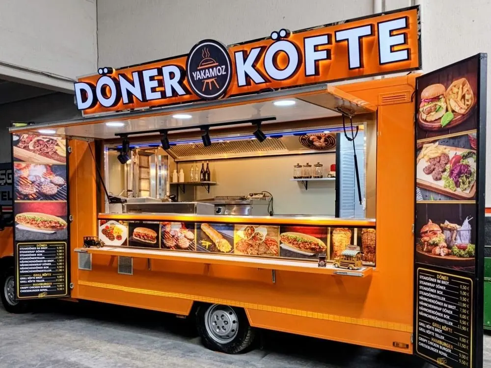 Işıklı Döner Köfte tabelası ve boydan boya servis kapağı