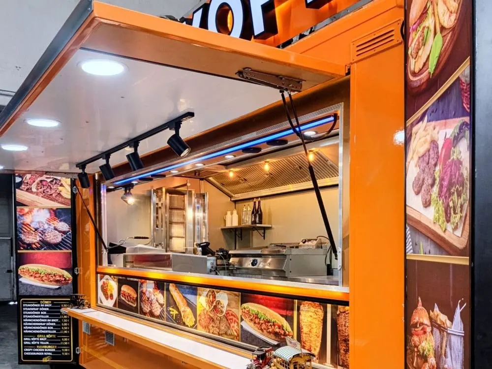 Ray spot aydınlatmalı ve fiyat panolu servis tezgâhı